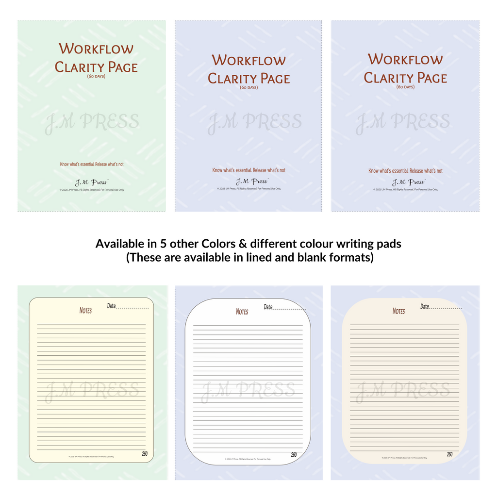 Workflow Clarity Page – 60 Days (JM Press Workbook Edition)