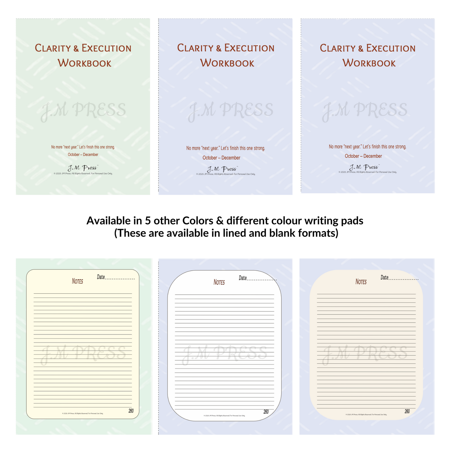 Clarity & Execution Workbook – Q4 Edition (JM Press Workbook Edition)