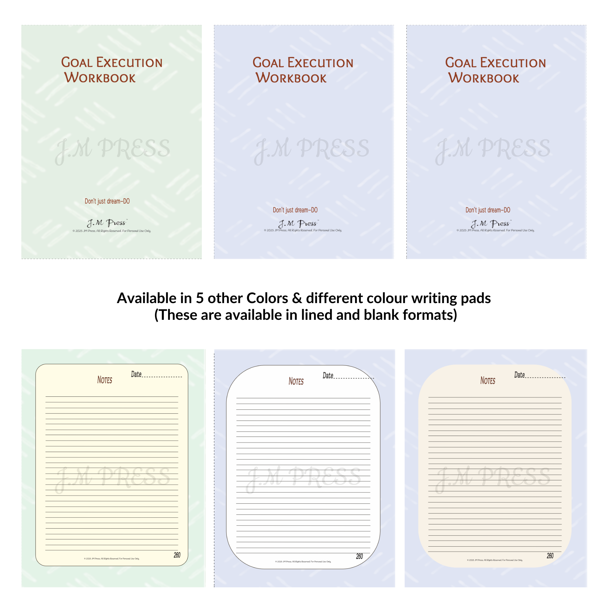 Goal Execution Workbook – 52 Weeks (JM Press Workbook Edition)