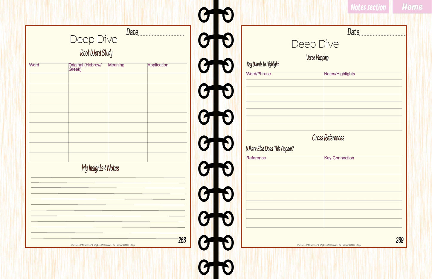 SOAP Bible Study Pages – Deep Dive Study (JM Press Faith Edition)