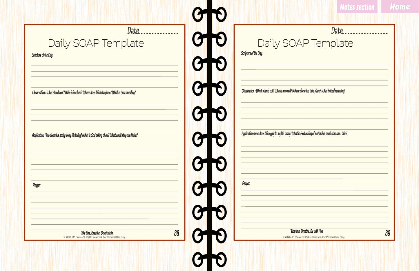 SOAP Bible Study Pages – Daily Study (JM Press Faith Edition)