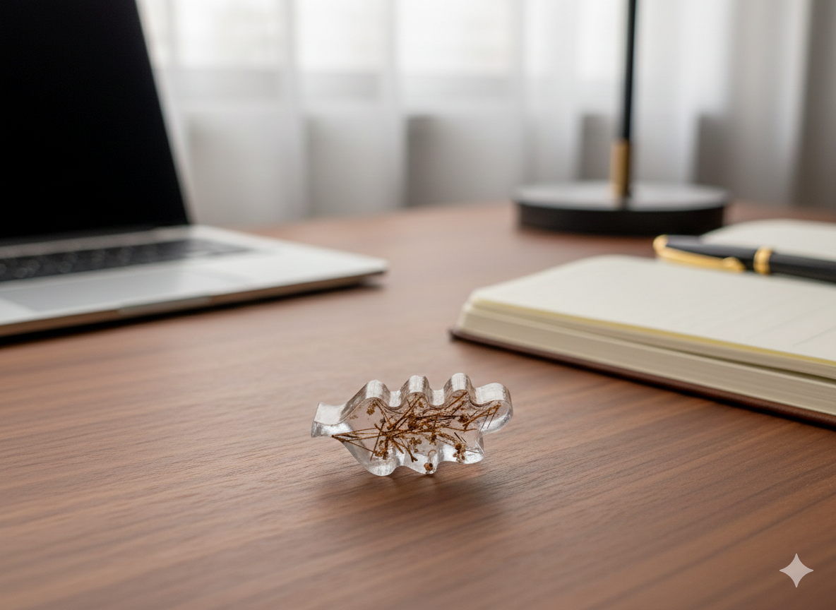 Encased Botanical Leaves – Clear Resin Trio