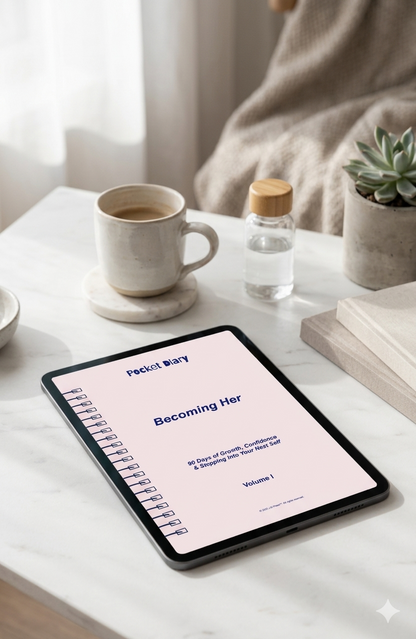Becoming Her Pocket Diary | Future Self Journal for Personal Growth, Confidence & Life Reinvention | JM Press