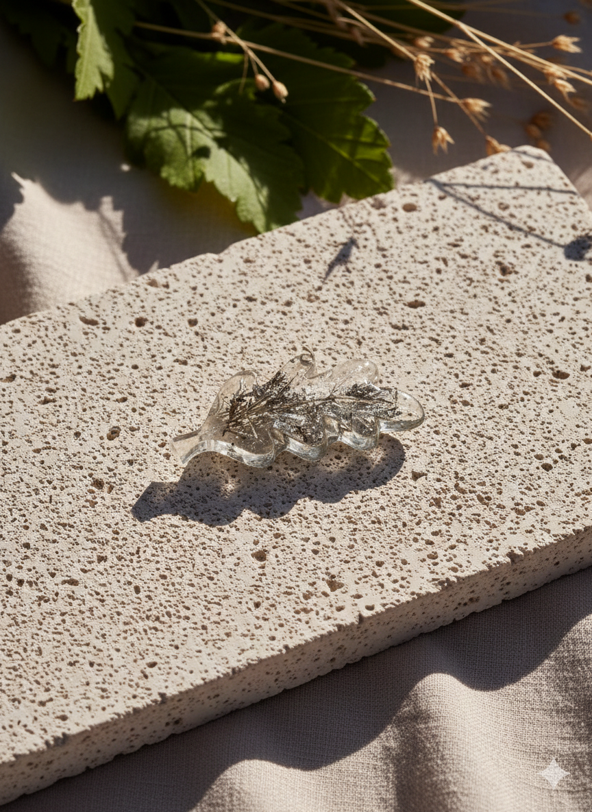 Encased Botanical Leaves – Clear Resin Trio