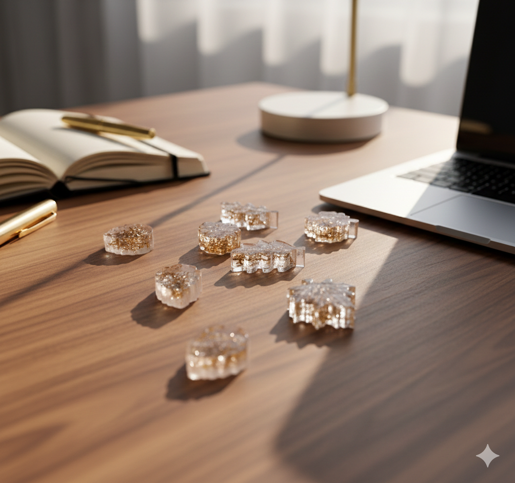 Encased Botanical Leaves – Clear Resin Trio