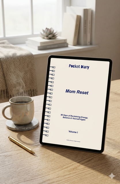 Mom Reset Pocket Diary | Burnout Recovery Journal for Mothers, Emotional Reset & Gentle Self-Care | JM Press