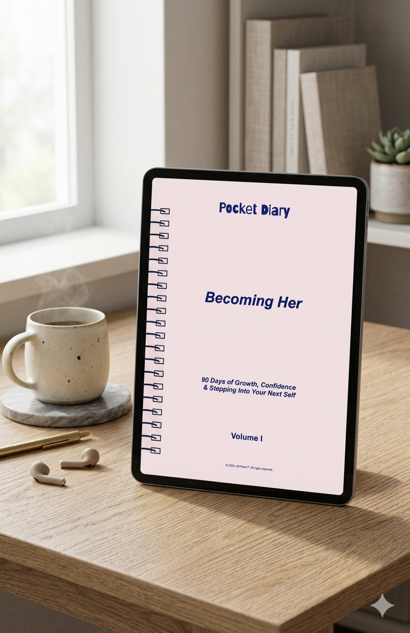 Becoming Her Pocket Diary | Future Self Journal for Personal Growth, Confidence & Life Reinvention | JM Press