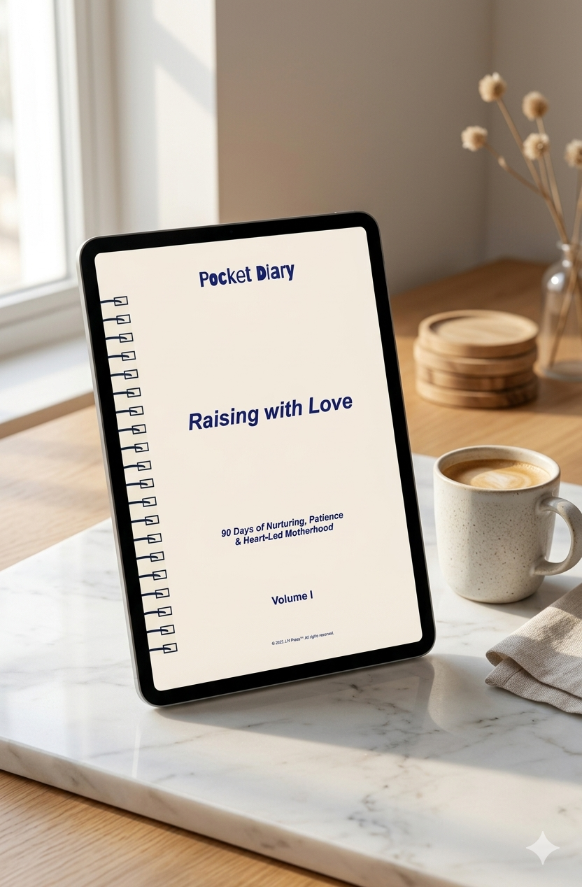 Raising with Love Pocket Diary | Reflective Parenting Journal for Mindful Motherhood, Family Values & Intentional Parenting | JM Press