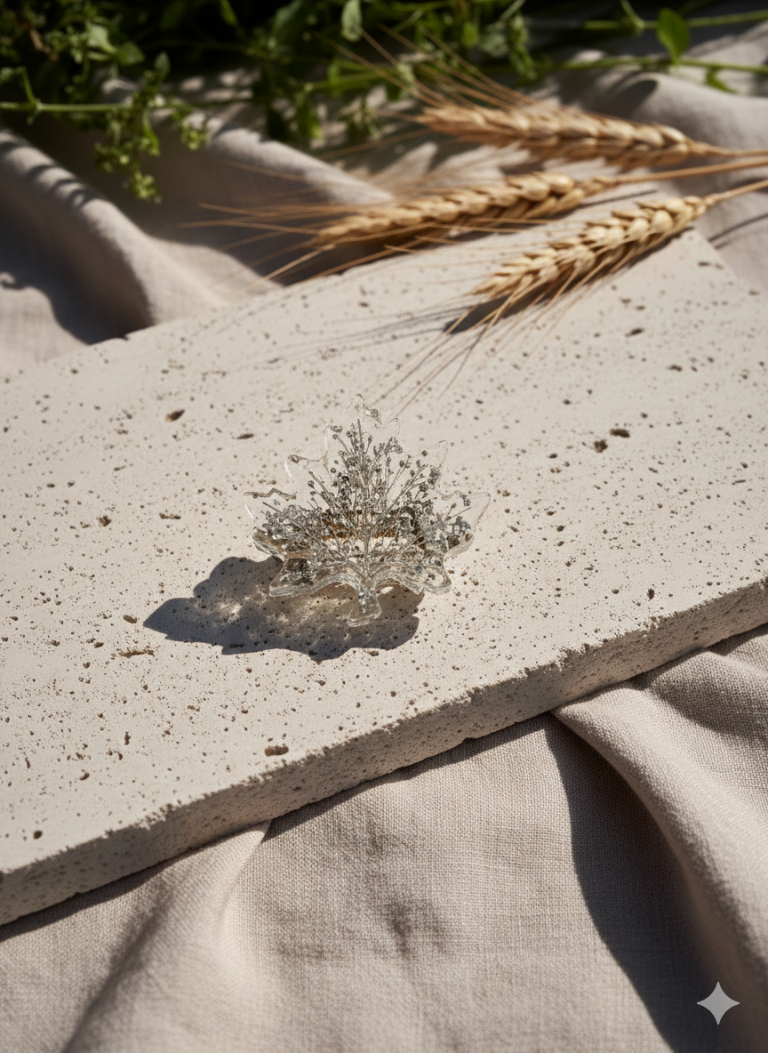 Encased Botanical Leaves – Clear Resin Trio