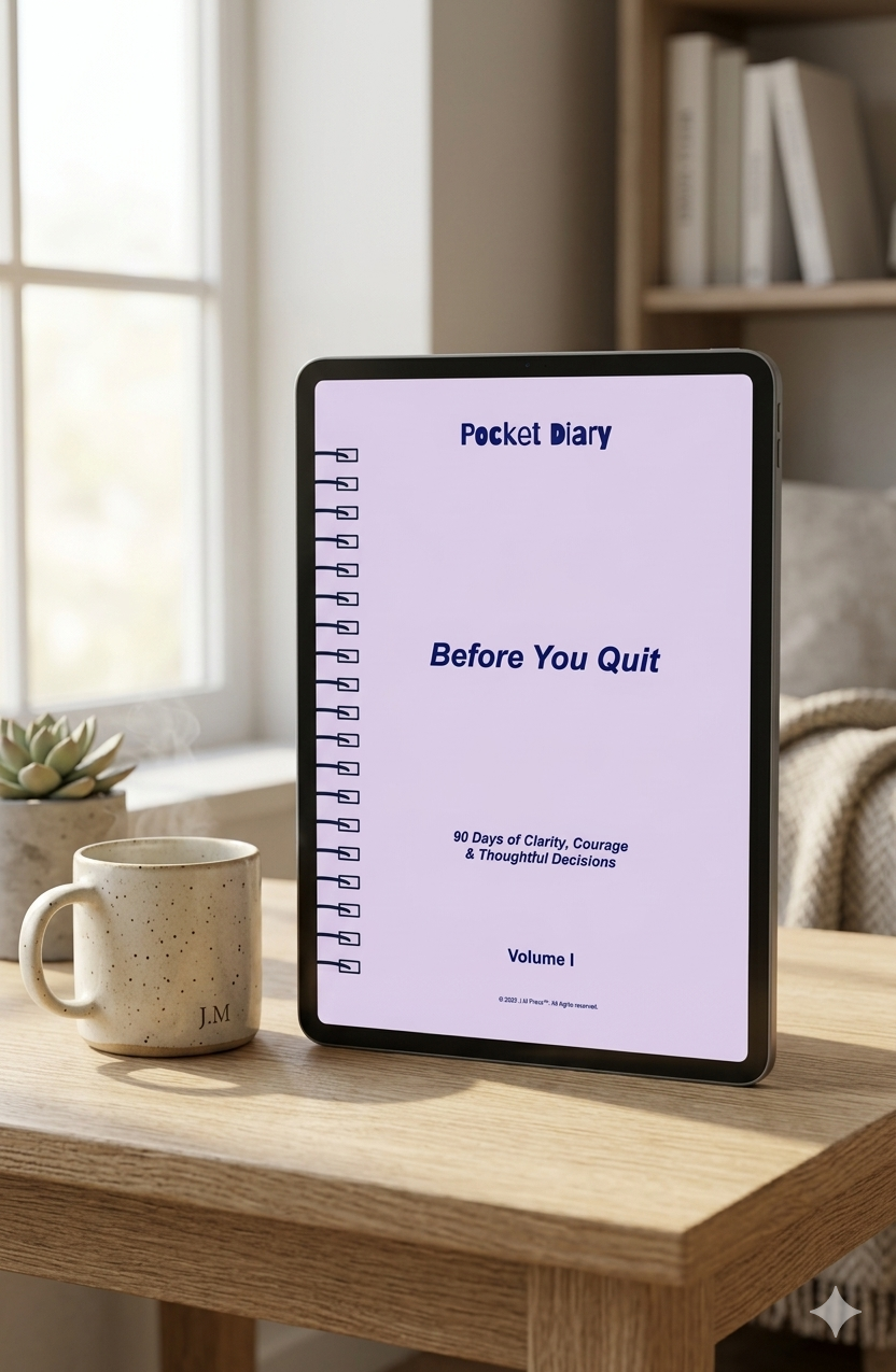 Before You Quit Pocket Diary | Decision-Making Journal for Clarity, Reflection, and Life Changes | JM Press