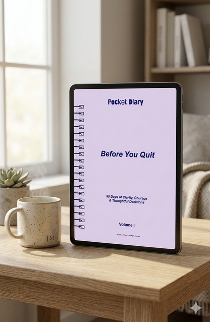 Before You Quit Pocket Diary | Decision-Making Journal for Clarity, Reflection, and Life Changes | JM Press