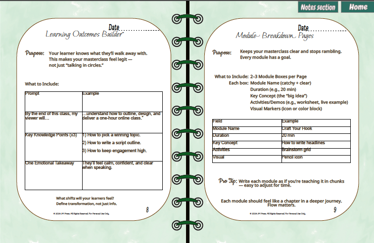 Masterclass Kit – Presentation Framework (High Value Hub Edition)