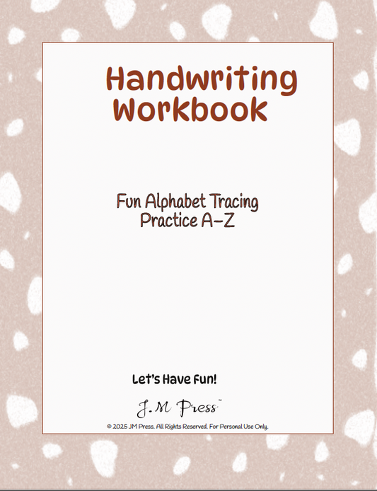Handwriting Workbook – A to Z Uppercase Alphabet Dotted Tracing Practice (JM Press Kids Edition)