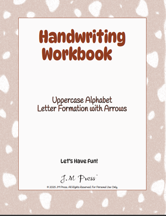 Handwriting Workbook – A to Z Uppercase Alphabet Formation with Arrows (JM Press Kids Edition)