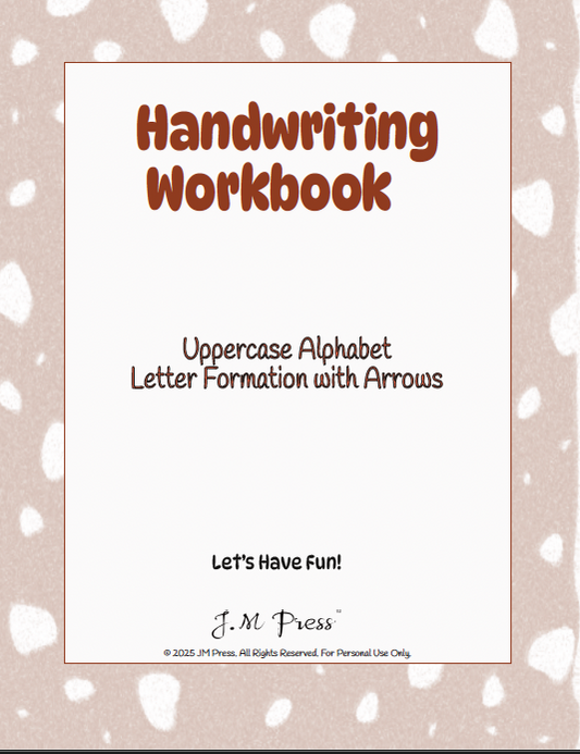 Handwriting Workbook – A to Z Uppercase Alphabet Formation with Arrows (JM Press Kids Edition)
