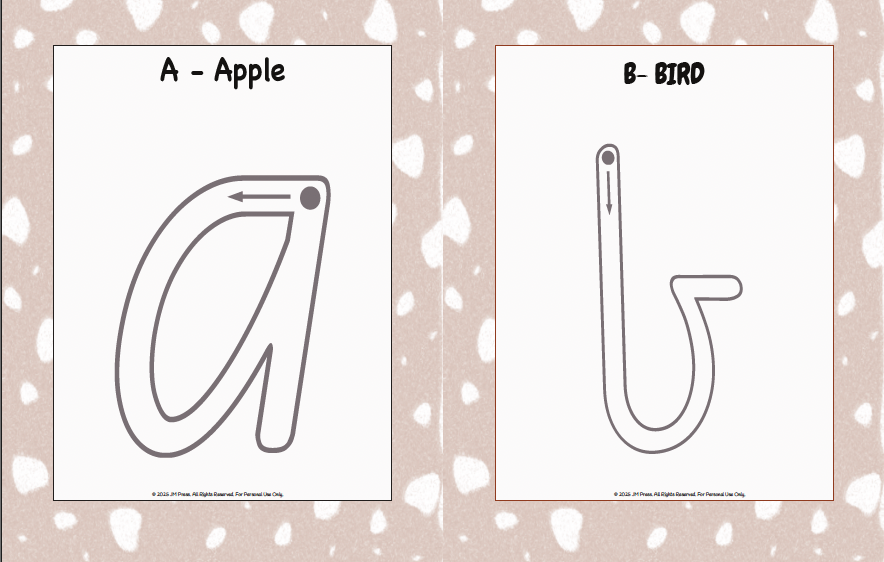 Lowercase Letter Tracing with Arrows