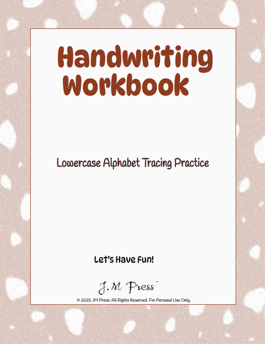 Handwriting Workbook – A to Z Lowercase Alphabet Letter Formation & Coloring Practice (JM Press Kids Edition)