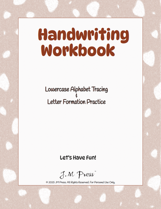 Handwriting Workbook – A to Z Lowercase Handwriting Practice (JM Press Kids Edition)