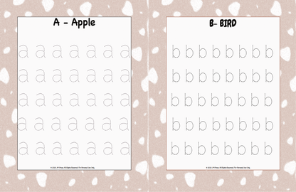 Handwriting Workbook – A to Z Lowercase Alphabet Dotted Tracing Practice (JM Press Kids Edition)