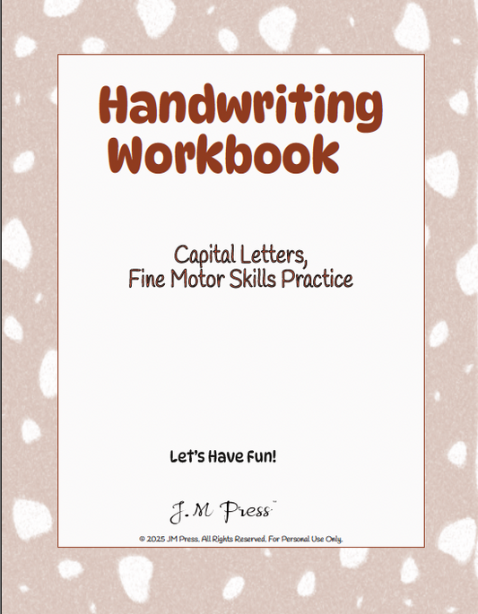 Handwriting Workbook – A to Z Capital Letters Fine Motor Skills (JM Press Kids Edition)