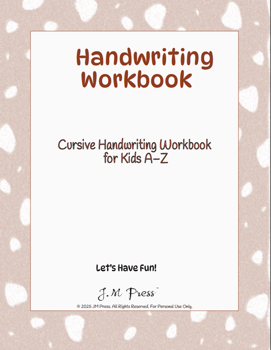 Handwriting Workbook – A to Z Cursive Writing Practice (JM Press Kids Edition)