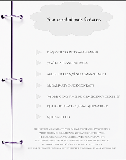 Classic Bride Wedding Planner | 15-Month Countdown + 52 Weekly Planning Pages | JM Press