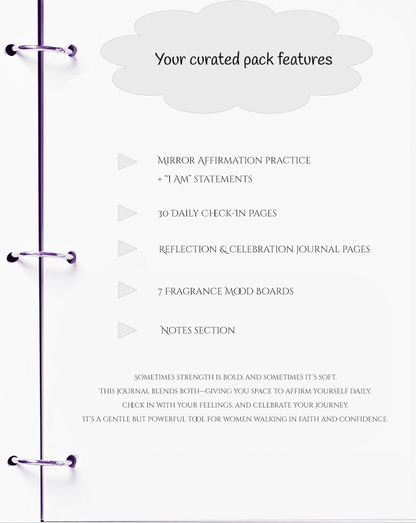 Product packaging with features listed on a white background