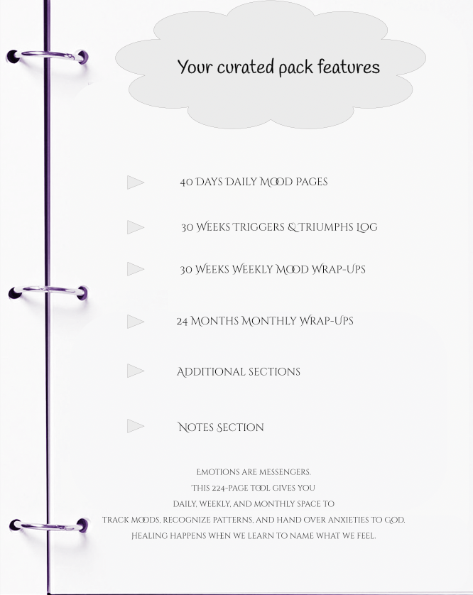 Product packaging with features listed on a white background
