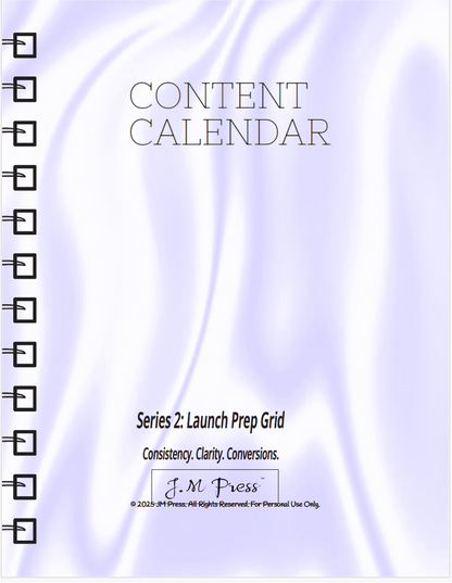 CEO Content Calendar – Launch Prep Grid | JM Press CEO Tools Edition