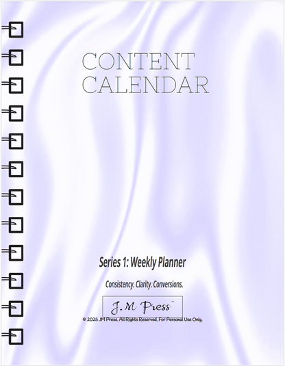 CEO Content Calendar – Weekly Planner | JM Press CEO Tools Edition