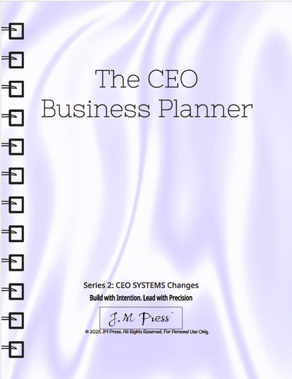 CEO Business Planner – Systems & Strategic Changes | JM Press CEO Tools Edition