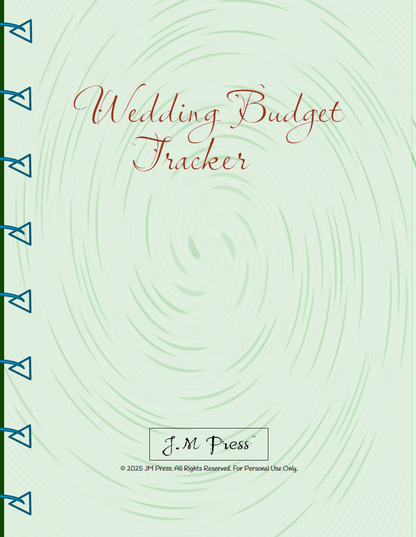 Wedding Budget Planner | Expense, Savings & Final Budget Summary | JM Press