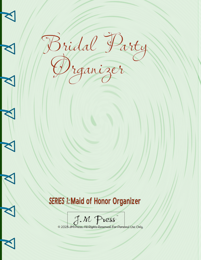 Maid of Honor Wedding Planner | Bachelorette, Speech & Reflection Pages | JM Press