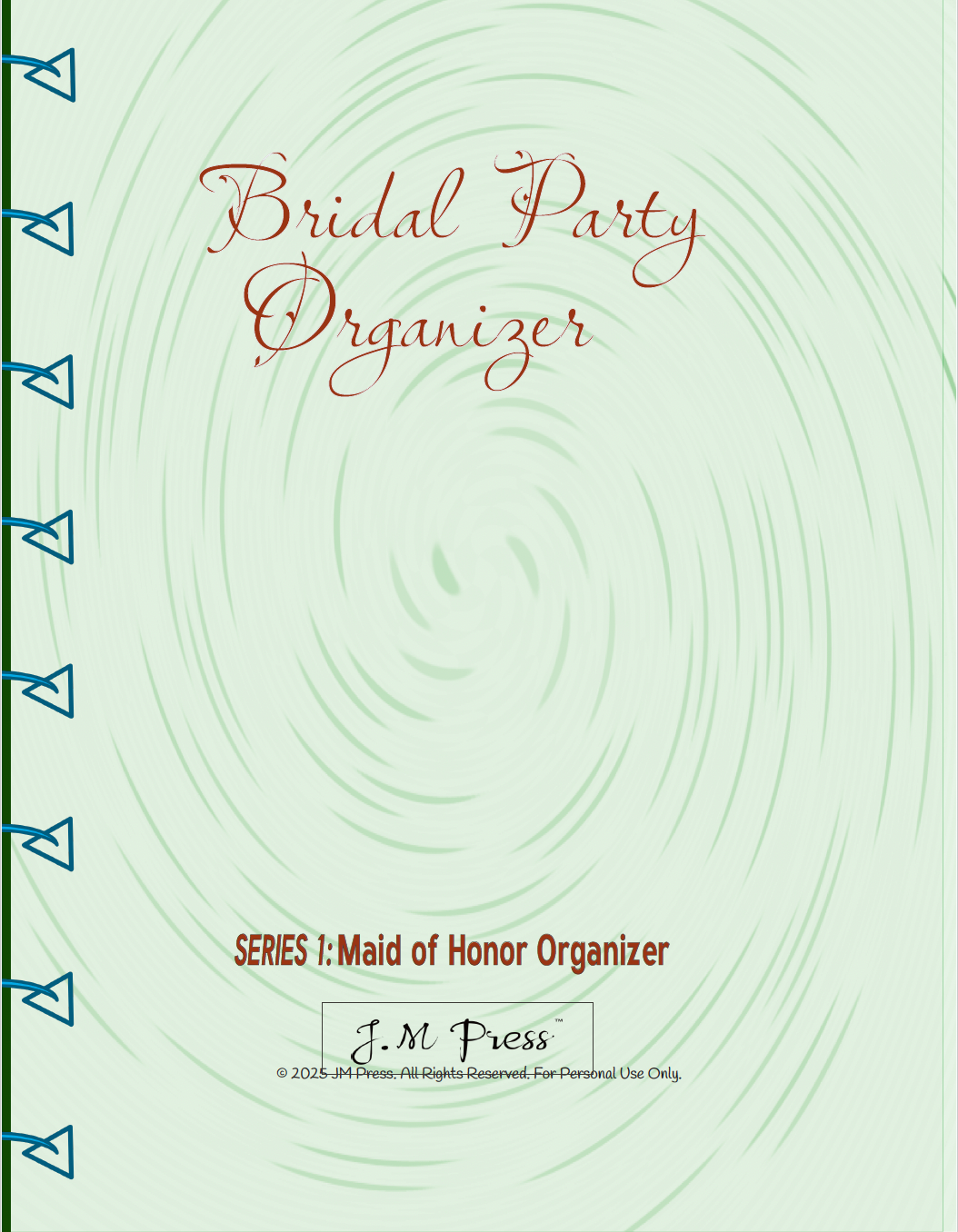 Maid of Honor Wedding Planner | Bachelorette, Speech & Reflection Pages | JM Press