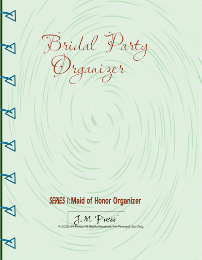 Maid of Honor Wedding Planner | Bachelorette, Speech & Reflection Pages | JM Press