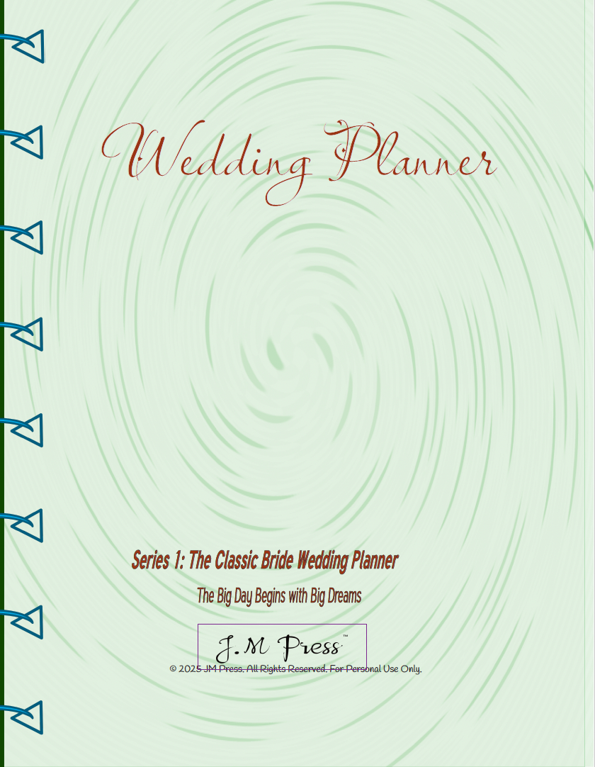 Minimalist Wedding Planner | 12-Month & 52 Weekly Planning Pages | JM Press