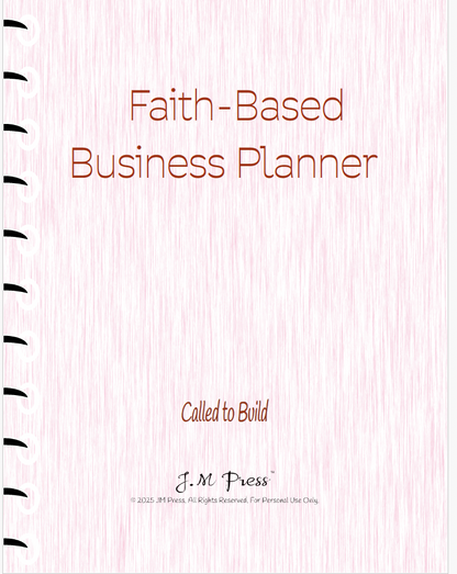 Faith-Based Business Planner – 12-Month Scripture & Testimony Tracker (JM Press Faith Edition)