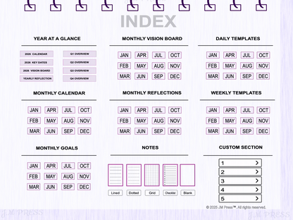2026 Minimal Digital Planner – Undated Daily & Weekly