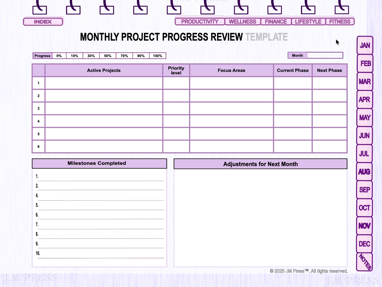 2026 Minimal Digital Planner – Undated Daily & Weekly