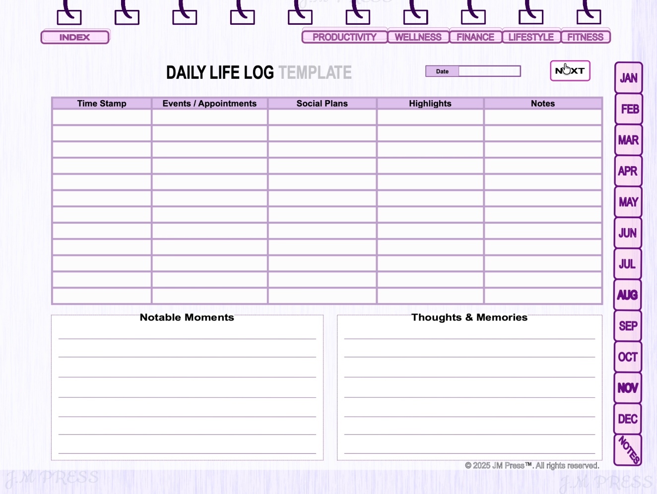 2026 Minimal Digital Planner – Undated Daily & Weekly