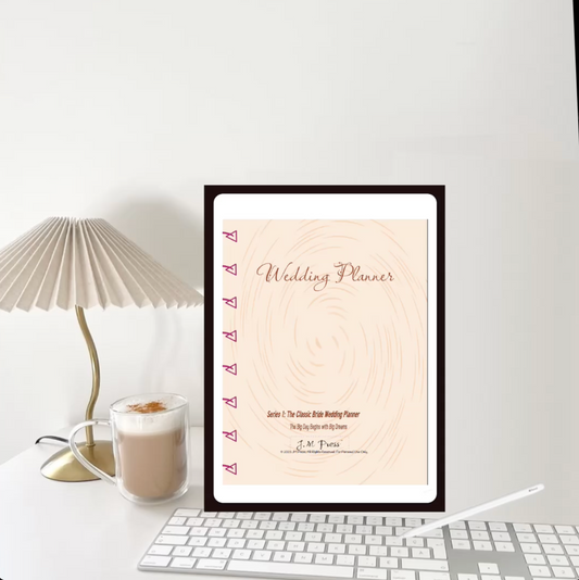 Minimalist Wedding Planner | 12-Month Wedding Planner, Weekly Wedding Planning Journal | JM Press Elegant Wedding Organizer