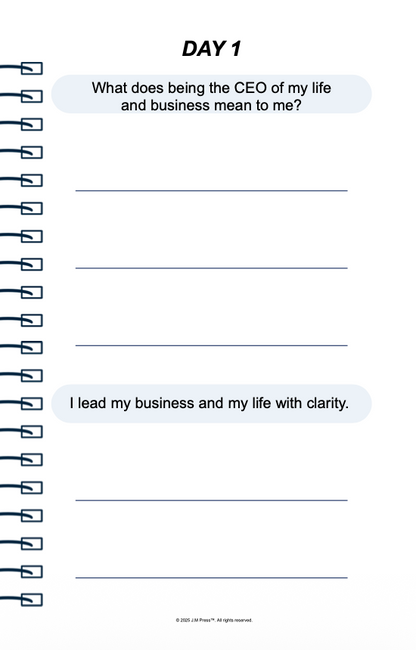CEO Clarity Pocket Diary | Leadership Focus Journal for Entrepreneurs, Decision-Making & Business Strategy | JM Press