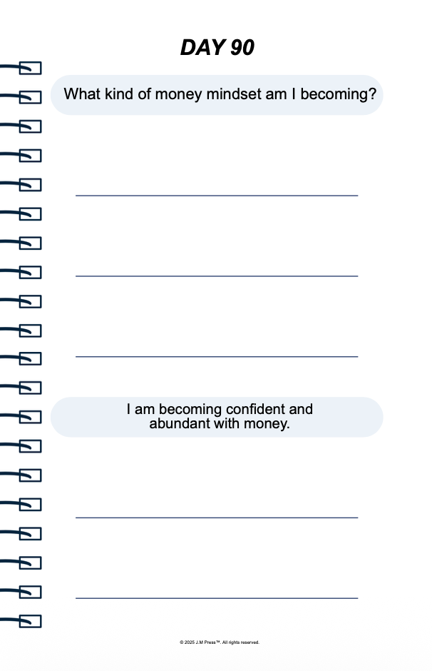 Money Mindset Pocket Diary | Wealth Mindset Journal for Financial Confidence, Abundance Thinking & Money Reflection | JM Press
