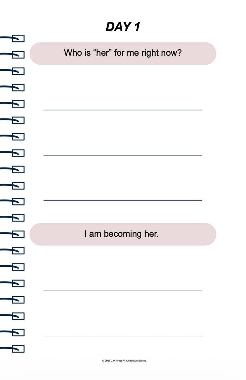 Becoming Her Pocket Diary | Future Self Journal for Personal Growth, Confidence & Life Reinvention | JM Press