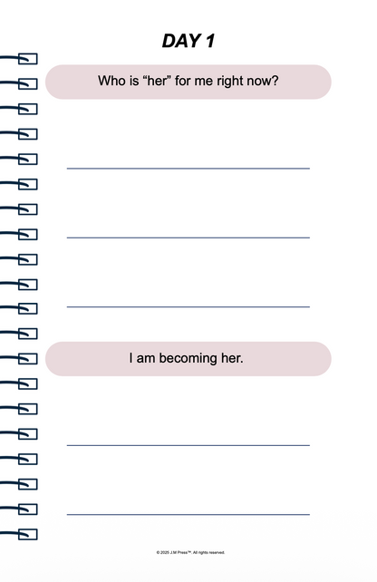 Becoming Her Pocket Diary | Future Self Journal for Personal Growth, Confidence & Life Reinvention | JM Press