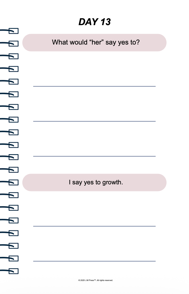 Becoming Her Pocket Diary | Future Self Journal for Personal Growth, Confidence & Life Reinvention | JM Press