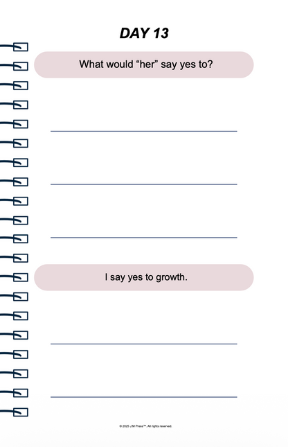 Becoming Her Pocket Diary | Future Self Journal for Personal Growth, Confidence & Life Reinvention | JM Press