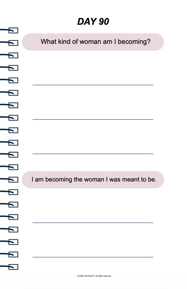 Becoming Her Pocket Diary | Future Self Journal for Personal Growth, Confidence & Life Reinvention | JM Press