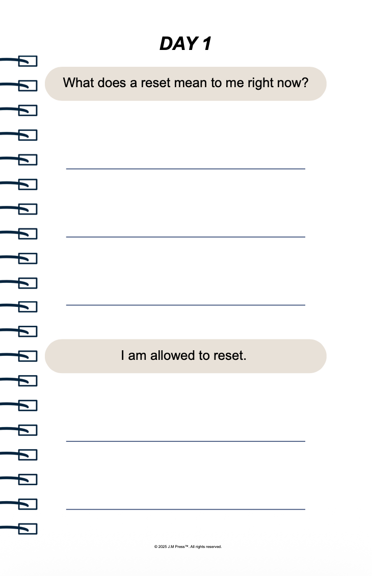 Mom Reset Pocket Diary | Burnout Recovery Journal for Mothers, Emotional Reset & Gentle Self-Care | JM Press