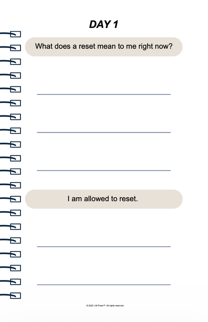 Mom Reset Pocket Diary | Burnout Recovery Journal for Mothers, Emotional Reset & Gentle Self-Care | JM Press